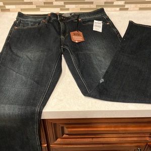 Volcom Vorta Dark Navy Jeans 33x32 slim / straight fit $64 retail new w/ tags